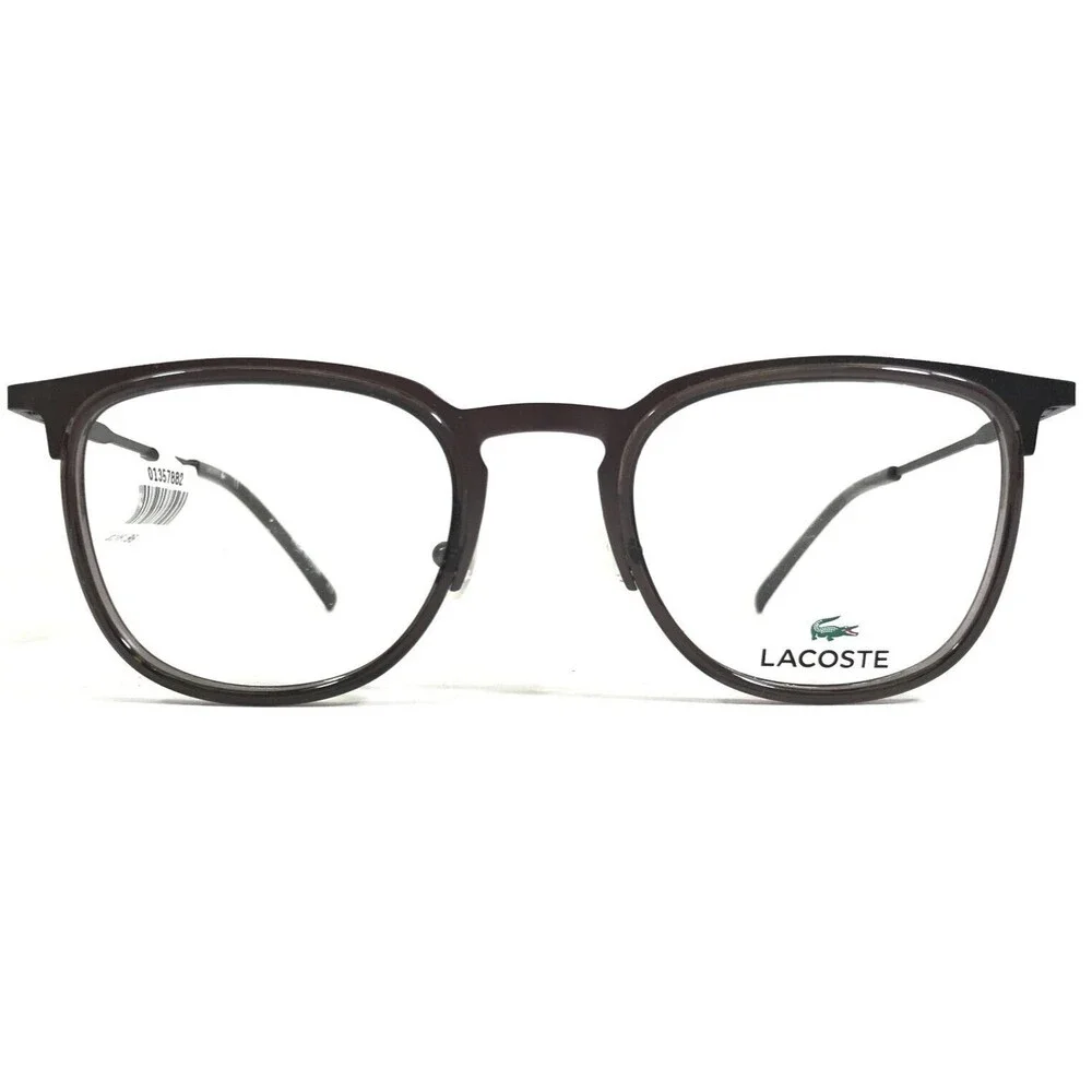 Lacoste Eyeglasses Frames L2264 024 Gunmetal Clear Brown Square 49-21-145